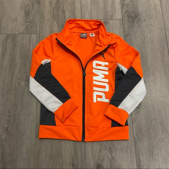 Puma Kids Orange Track Jacket - Kid Size 5 - Picture 4 of 7